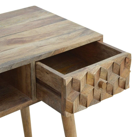 Cube Carved Writing Desk Living Artisan Furniture 