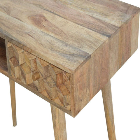 Cube Carved Writing Desk Living Artisan Furniture 