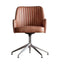 Curie Swivel Chair Vintage Brown Leather Living Regency Studio 