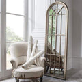 Curtis Weathered Panelled Arch Window Mirror Sleeping Regency Studio 