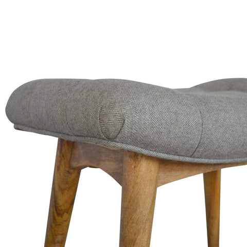 Curved Grey Tweed Bench Living Artisan Furniture 