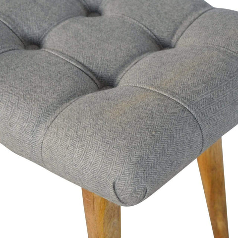 Curved Grey Tweed Bench Living Artisan Furniture 