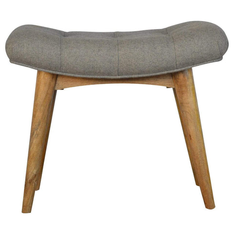 Curved Grey Tweed Bench Living Artisan Furniture 