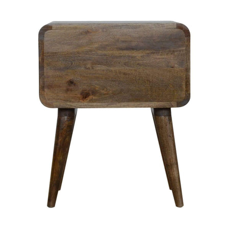 Curved Grey Washed Bedside Sleeping Artisan Furniture 