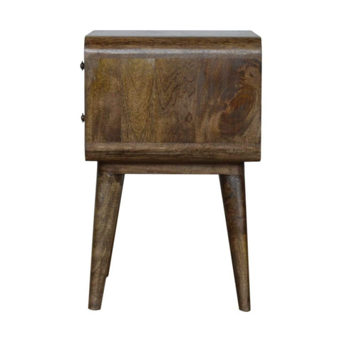 Curved Grey Washed Bedside Sleeping Artisan Furniture 