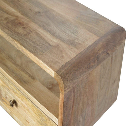 Curved Oak-ish Console Table Living Artisan Furniture 