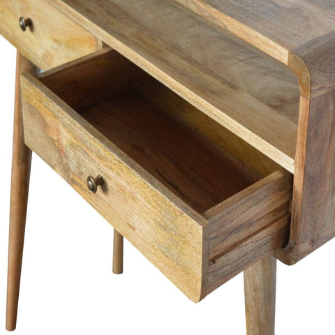 Curved Oak-ish Console Table Living Artisan Furniture 