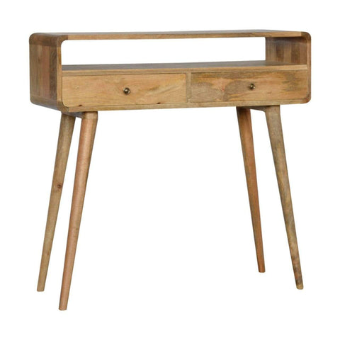 Curved Oak-ish Console Table Living Artisan Furniture 