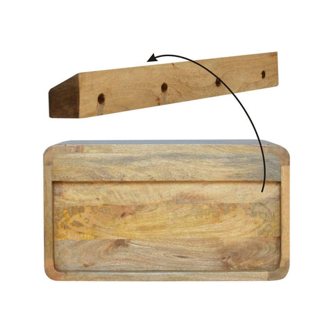 Curved Oak-ish Wall Mounted Bedside with Open Slot Sleeping Artisan Furniture 
