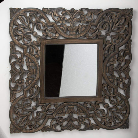Dakato Grey Wash Carved Mirror Mirrors Hill Interiors 