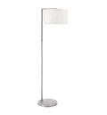 Daley Floor Lamp Nickel & White Faux Silk Lighting Regency Studio 