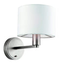 Daley Wall Light Nickel & White Faux Silk Lighting Regency Studio 