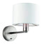 Daley Wall Light Nickel & White Faux Silk Lighting Regency Studio 