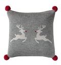 Dancing Reindeers Pom Pom Cushion Grey Accessories Regency Studio 