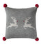 Dancing Reindeers Pom Pom Cushion Grey Accessories Regency Studio 