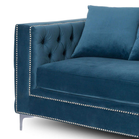 Darcy Three Seater Button Pressed Sofa Living Hill Interiors 