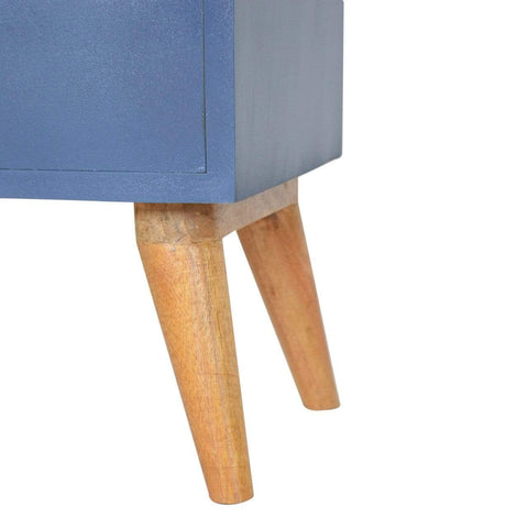 Dark Blue Painted Multi Drawer Bedside Sleeping Artisan Furniture 