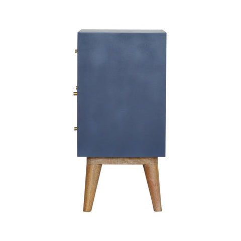 Dark Blue Painted Multi Drawer Bedside Sleeping Artisan Furniture 