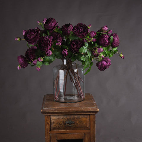 Deep Purple Wedding Peony Rose Spray Accessories Hill Interiors 