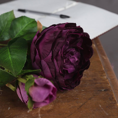 Deep Purple Wedding Peony Rose Spray Accessories Hill Interiors 