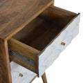 Diamond Carved 1 Door Bedside Sleeping Artisan Furniture 