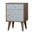 Diamond Carved 1 Door Bedside Sleeping Artisan Furniture 