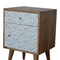 Diamond Carved 1 Door Bedside Sleeping Artisan Furniture 
