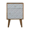 Diamond Carved 1 Door Bedside Sleeping Artisan Furniture 
