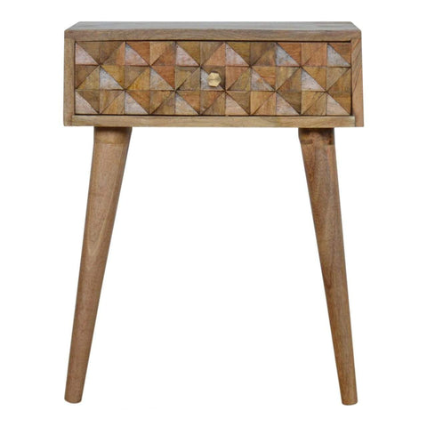 Diamond Carved Bedside Sleeping Artisan Furniture 