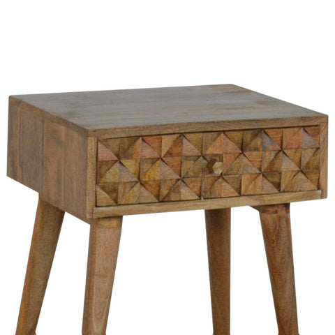 Diamond Carved Bedside Sleeping Artisan Furniture 