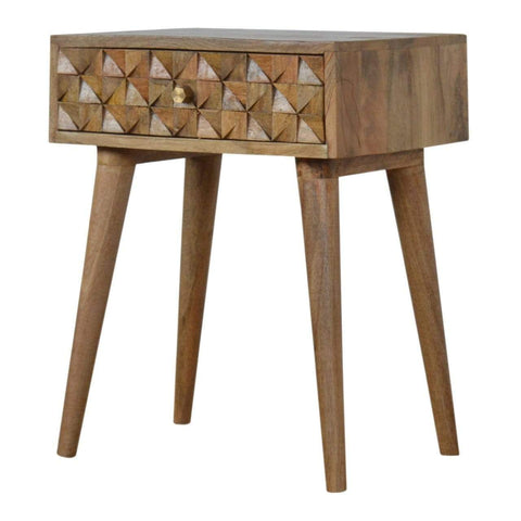 Diamond Carved Bedside Sleeping Artisan Furniture 