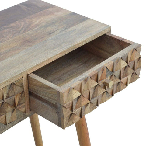 Diamond Carved Console Table Living Artisan Furniture 