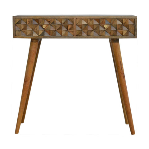 Diamond Carved Console Table Living Artisan Furniture 