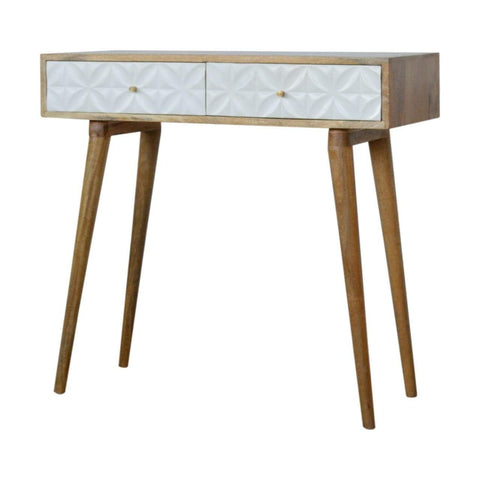 Diamond Carved Console Table Living Artisan Furniture 