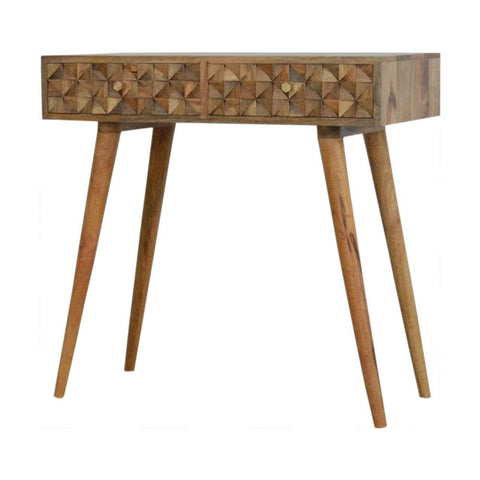 Diamond Carved Console Table Living Artisan Furniture 