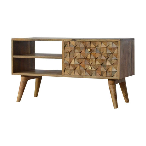 Diamond Carved Media Unit Living Artisan Furniture 