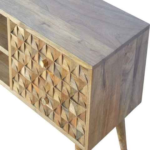 Diamond Carved Media Unit Living Artisan Furniture 