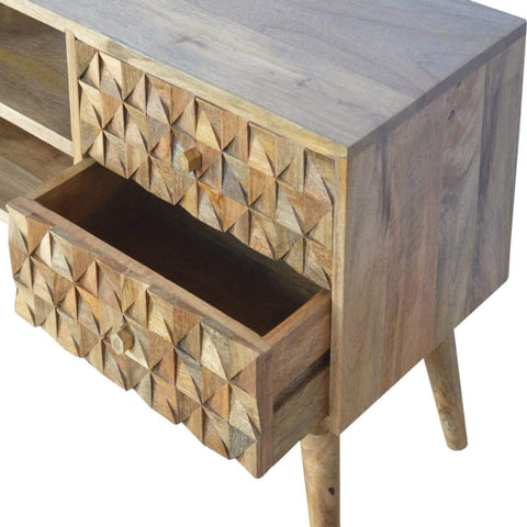 Diamond Carved Media Unit Living Artisan Furniture 