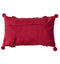 Diamond Tufted Pom Pom Cushion Red Accessories Regency Studio 