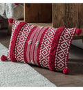 Diamond Tufted Pom Pom Cushion Red Accessories Regency Studio 