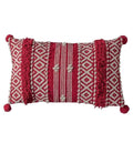 Diamond Tufted Pom Pom Cushion Red Accessories Regency Studio 