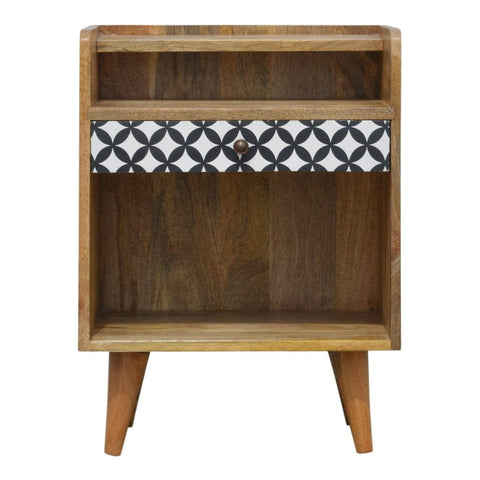 District Diamond Patterned Bedside Sleeping Artisan Furniture 
