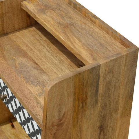 District Diamond Patterned Bedside Sleeping Artisan Furniture 