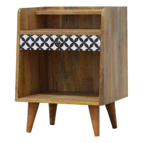 District Diamond Patterned Bedside Sleeping Artisan Furniture 