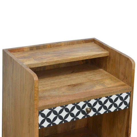 District Diamond Patterned Bedside Sleeping Artisan Furniture 