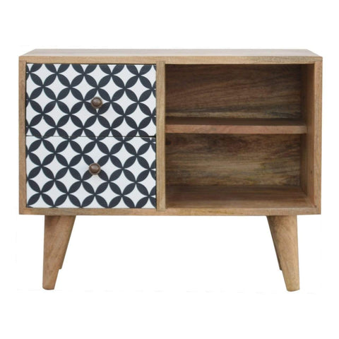 District Diamond Patterned Mini Cabinet Living Artisan Furniture 