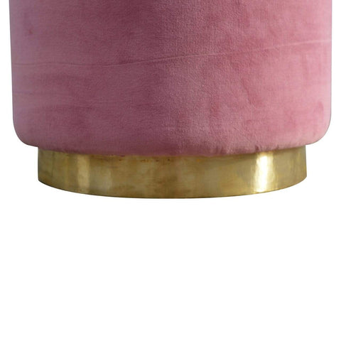 Dusty Pink Velvet Footstool with Gold Base Living Artisan Furniture 