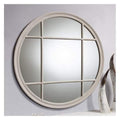 Eccelston Distressed Matt Taupe Round Mirror Sleeping Regency Studio 