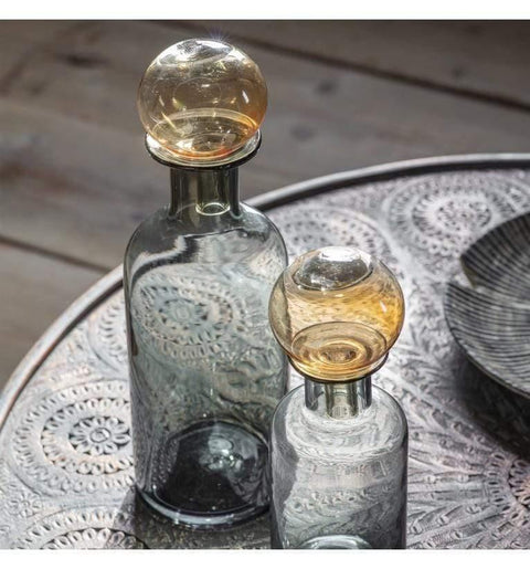 Elma Bottle With Stopper Grey Brown 120x120x370mm Accessories Regency Studio 