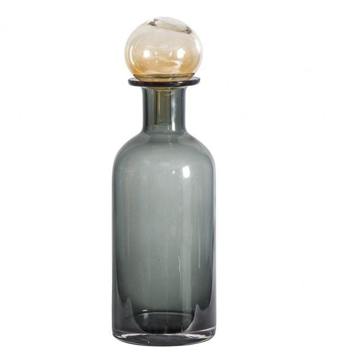 Elma Bottle With Stopper Grey Brown 120x120x370mm Accessories Regency Studio 